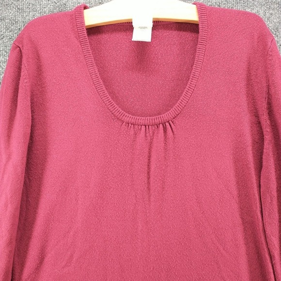 JMS Just My Size Women's Pullover Knit Sweater Beet Red Burgundy 2X Scoop Neck - Picture 3 of 12